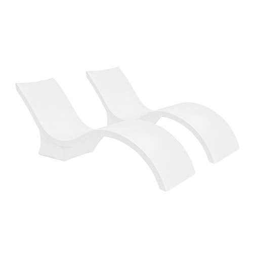 Ledge Lounger in-Pool Chaise Deep Lounge for 10-15 in. of Water (Set of 2, White)