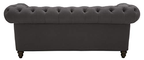 Stone & Beam Bradbury Chesterfield Tufted Loveseat Sofa Couch, 78.7"W, Pepper