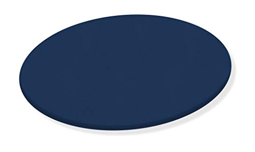 Lazy Susan 28" Round Wood Custom Turntable Caddy for RV, Indoor/Outdoor Patio, Kitchen, Picnic, BBQ and Food Service Covered in Your Choice of a Colored Vinyl with a Glass Top (Marlin Blue Vinyl)