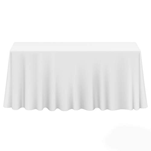 Lann's Linens - 10 Premium 90" x 156" Tablecloths for Wedding/Banquet/Restaurant - Rectangular Polyester Fabric Table Cloths - White