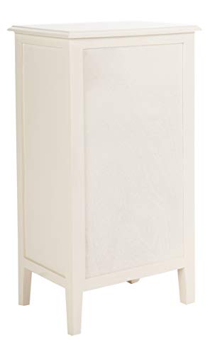 Safavieh Home Collection Everly Drawer Vintage White 1-Drawer 2 Removable Baskets Side Table