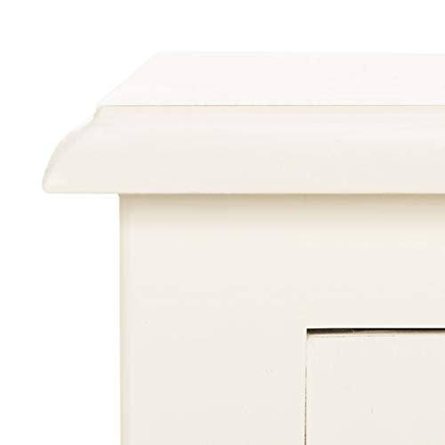 Safavieh Home Collection Everly Drawer Vintage White 1-Drawer 2 Removable Baskets Side Table