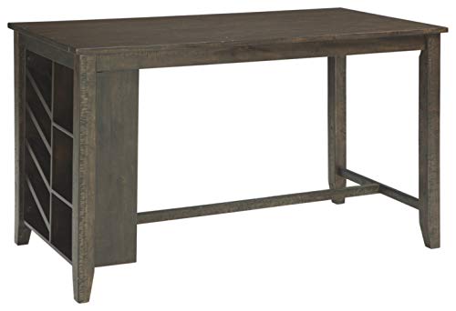 Signature Design By Ashley - Rokane Rectangular Dining Room Counter Table w/Storage - Casual Style - Brown