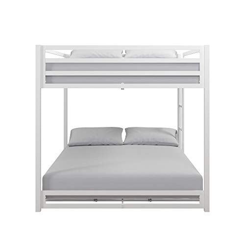 DHP Miles Metal Bunk Bed, White, Full over Full