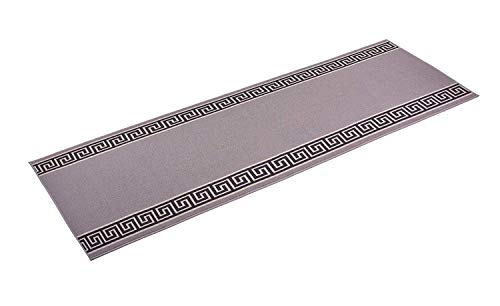 RugStylesOnline Custom Runner Meander Roll Runner 26 Inch Wide x Your Length Size Choice Slip Skid Resistant Rubber Back 5 Color Options (Grey, 40 ft x 26 in)