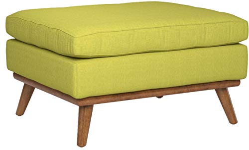 Modway Engage Mid-Century Modern Upholstered Fabric Ottoman In Wheatgrass