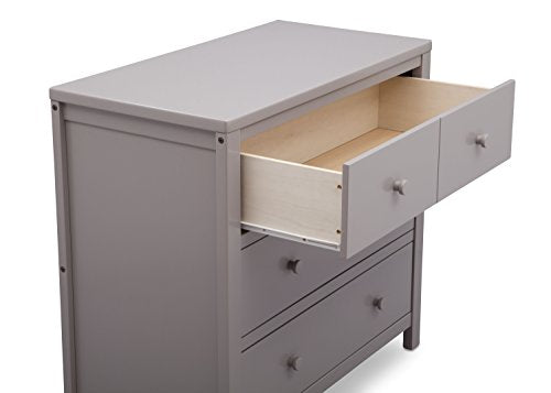 Delta Children Wood 3 Drawer Dresser, Grey