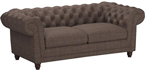 Stone & Beam Bradbury Chesterfield Tufted Loveseat Sofa Couch, 78.7"W, Warm Grey