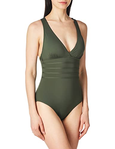 La Blanca Women's Island Goddess Multi Strap Cross Back One Piece Swimsuit, Olive, 6