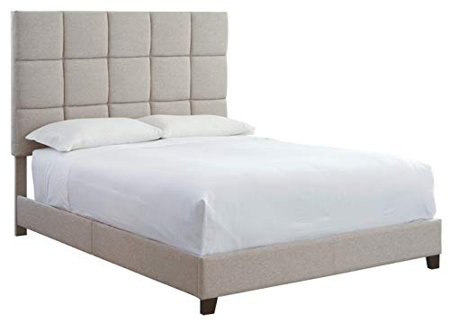 Ashley Furniture Signature Design - Dolante Upholstered Bed - King Size - Complete Bed Set in a Box - Contemporary Style - Tan