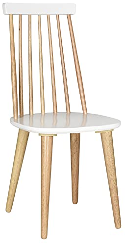 Safavieh American Homes Collection Burris Country Farmhouse Natural and White Spindle Side Chair (Set of 2)