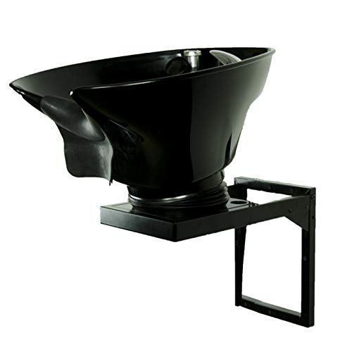 LCL Beauty Wall Mount Salon & Spa Shampoo Bowl (Black Ceramic)