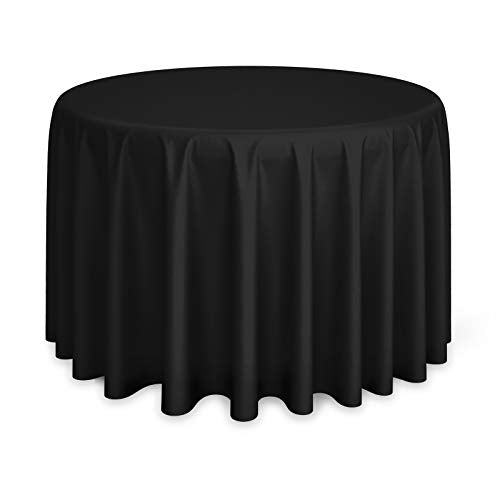 Lann's Linens - 10 Premium 108" Round Tablecloths for Wedding/Banquet/Restaurant - Polyester Fabric Table Cloths - Black