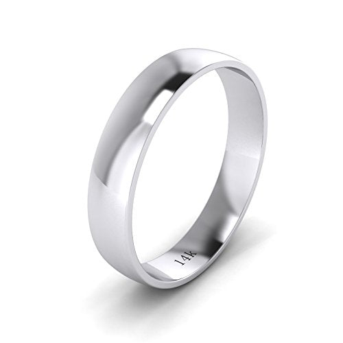 LANDA JEWEL Unisex 14k Yellow Gold 4mm Light Court Shape Comfort Fit Polished Wedding Ring Plain Band (6)