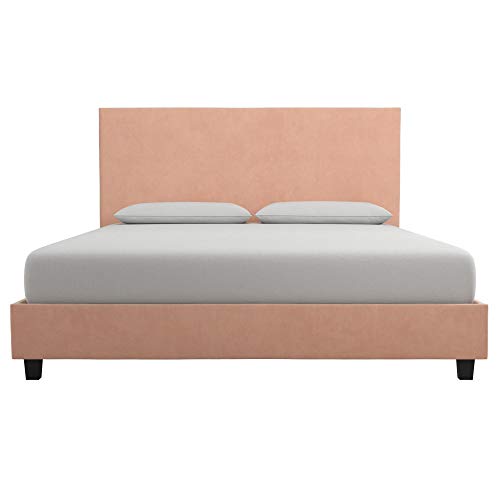 DHP Carley Upholstered Bed, Queen, Pink