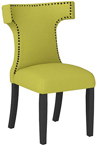 Modway Curve Mid-Century Modern Upholstered Fabric Two Dining Chair Set With Nailhead Trim In Wheatgrass