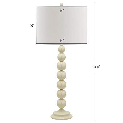 Safavieh Lighting Collection Jenna White Stacked Ball 32-inch Bedroom Living Room Home Office Desk Nightstand Table Lamp (Set of 2) - LED Bulbs Included