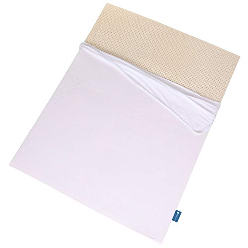 100% Natural Latex Mattress Topper - Soft Firmness - 2 Inch - Full Size - Cotton Cover Included.