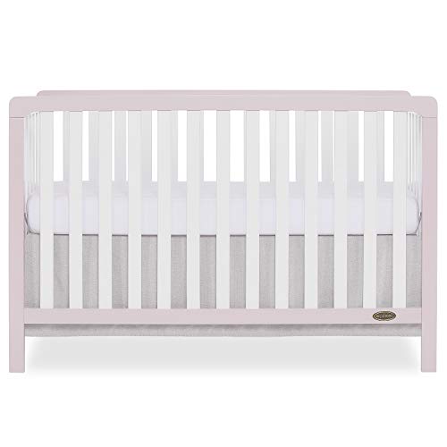 Dream On Me Ridgefield 5 in 1 Convertible Crib in Blush Pink & White