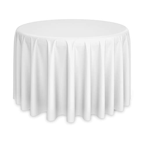 Lann's Linens - 10 Premium 120" Round Tablecloths for Wedding/Banquet/Restaurant - Polyester Fabric Table Cloths - White