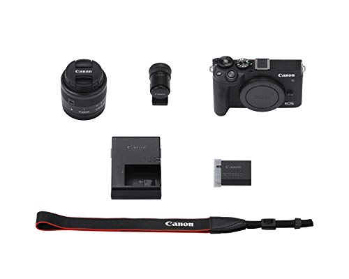 Canon Mirrorless camera [EOS M6 Mark II] for Vlogging + 15-45mm lens|CMOS (APS-C) Sensor| Dual Pixel CMOS Auto Focus| Wi-Fi |Bluetooth and 4K Video