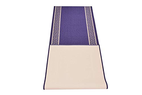 RugStylesOnline Custom Runner Meander Roll Runner 36 Inch Wide x Your Length Size Choice Slip Skid Resistant Rubber Back 7 Color Options (Royal Blue, 30 ft x 36 in)