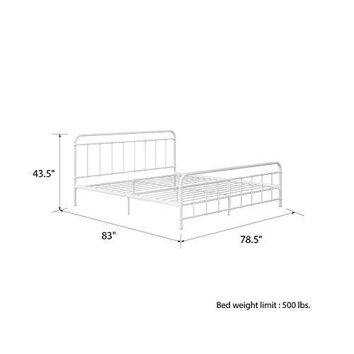 DHP Beaumont, King, White Metal Bed