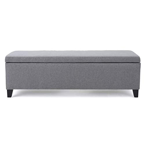 Christopher Knight Home Cleo Fabric Storage Ottoman, Grey