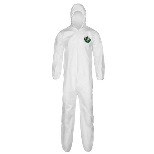 Lakeland Industries Inc MicroMax NS Microporous General Purpose Disposable Coverall with Hood, Elastic Cuff, 5X-Large, White (Case of 25)