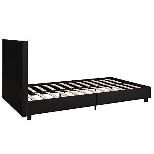 Carley Upholstered Bed, Black, Twin