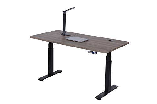 ApexDesk Flex Series 60" Electric Height Adjustable Standing Desk with Memory Preset Controller, Fox Teakwood Top and Black Frame