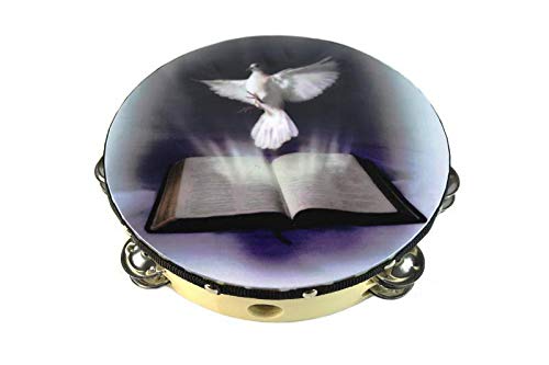 10-Pack 10" Dove Bible Tambourine Double Row Jingle Percussion Instrument Church