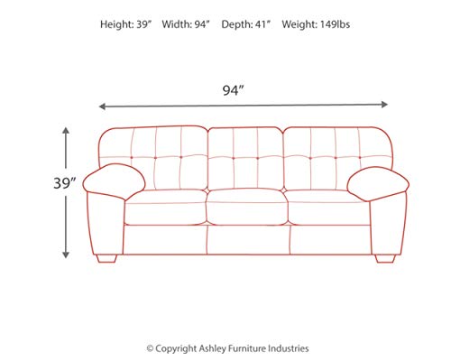 Signature Design by Ashley - Accrington Contemporary Upholstered Sofa, Dark Gray