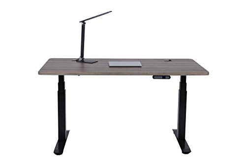 ApexDesk Flex Series 60" Electric Height Adjustable Standing Desk with Memory Preset Controller, Fox Teakwood Top and Black Frame