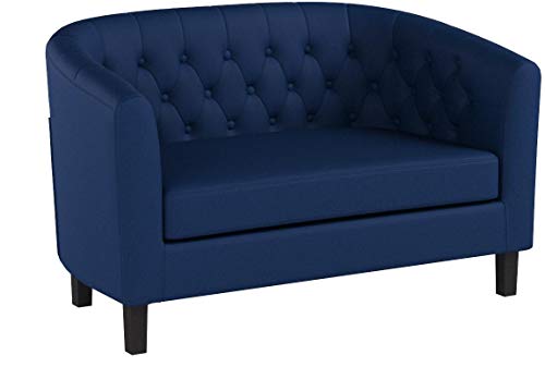 Modway Prospect Velvet Upholstered Contemporary Modern Loveseat In Navy