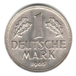 1965-F Germany Federal Republic 1 Mark Coin KM#110 - Uncirculated with full luster