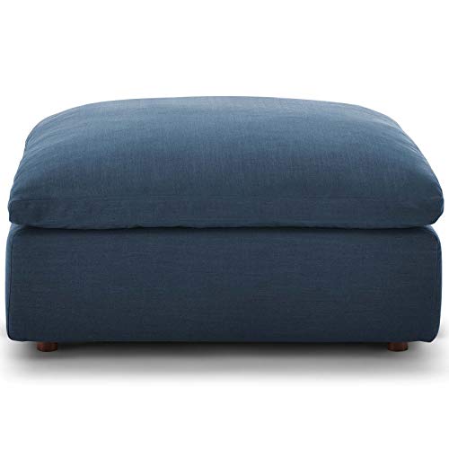 Modway Commix Down-Filled Overstuffed Upholstered Sectional Sofa Ottoman in Azure