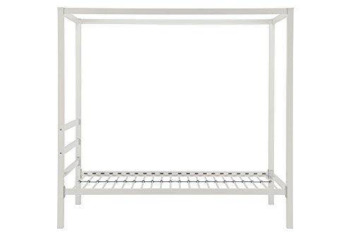 DHP Modern Metal Canopy Bed, Twin, White