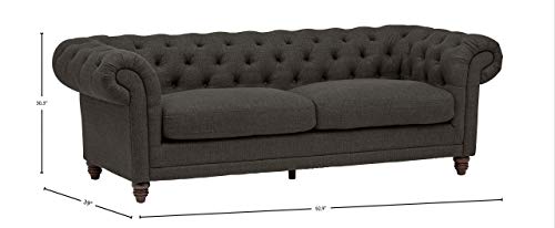 Stone & Beam Bradbury Chesterfield Classic Sofa, 92.9"W, Pepper