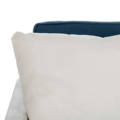 Safavieh PAT7030D Collection Montez White and Navy 4 Pc Accent Pillows Outdoor Set