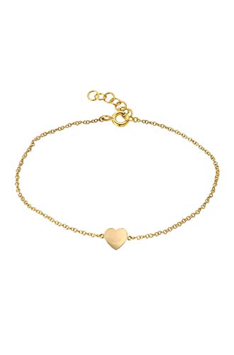 14k Yellow Gold Heart Bracelet, Zoe Lev Jewelry, 14k Solid Gold