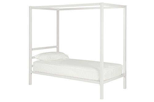 DHP Modern Metal Canopy Bed, Twin, White