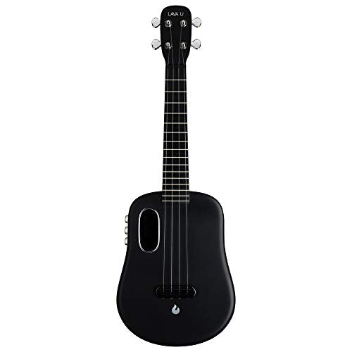 LAVA U Carbon Fiber Ukulele with Effects Concert Travel Ukulele with Case Pick and Charging Cable (FreeBoost, Sparkle Black, 23-inch)