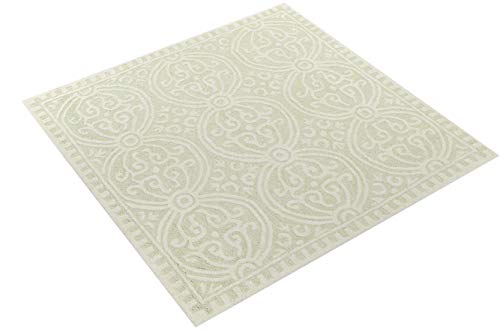 Safavieh Cambridge Collection CAM123B Handmade Moroccan Wool Area Rug, 8' x 8' Square, Light Green/Ivory