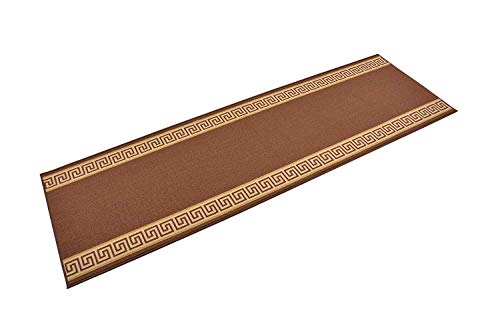 RugStylesOnline Custom Runner Meander Roll Runner 26 Inch Wide x Your Length Size Choice Slip Skid Resistant Rubber Back 7 Color Options (Brown, 30 ft x 26 in)