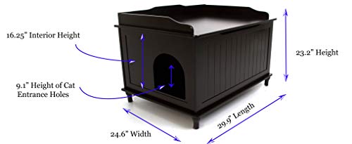 Designer Catbox Jumbo Litter Box Enclosure in Black