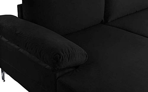 Sofamania Modern Sectional, Large, Black