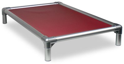 Kuranda All-Aluminum (Silver) Chewproof Dog Bed - XXL (50x36) - 40 oz. Vinyl - Black