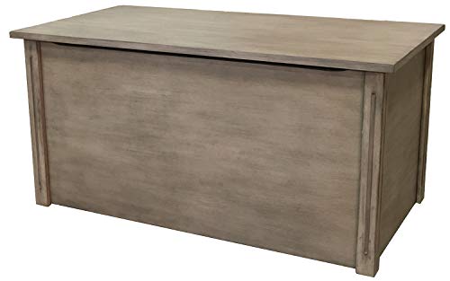 Large Gray Wooden Toy Box and Blanket Chest - All Wood - Optional Cedar Base (Cedar Base)