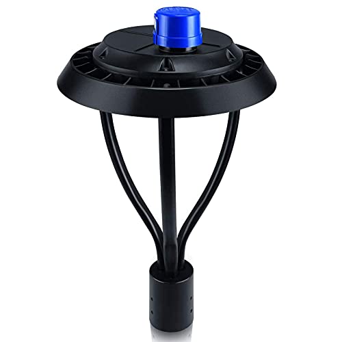 Led Post Top Light 60W, LED Circular Area Light with Photocell 5000K Daylight (300W Equivalent) Outdoor Lamp Top Pathway Pole Light Fixture for School Street Light Yard Commercial Area Light